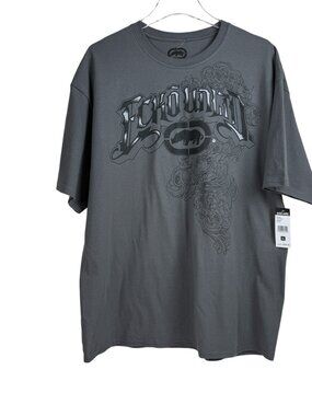 Ecko Unlimited Double Sided Grey Graphic T-Shirt Men’s Size XL NWT